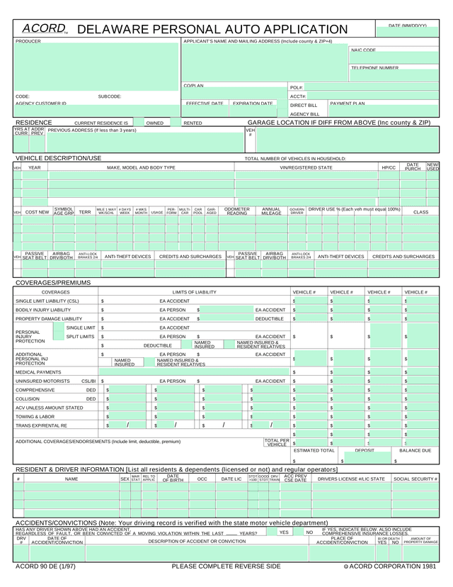 Flood Insurance Application (NFIP Page 1) screenshot