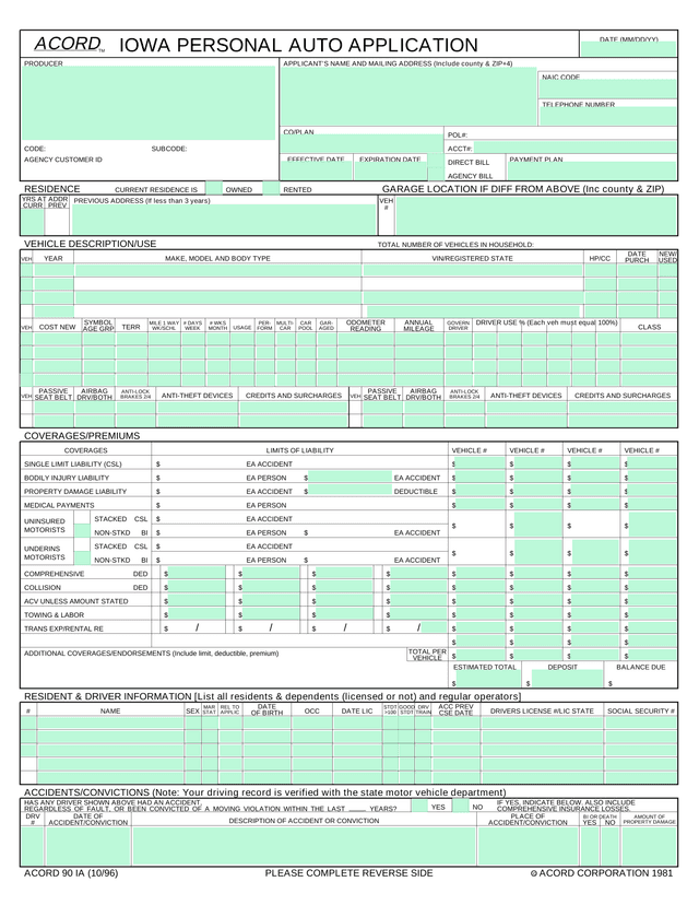 Flood Insurance Application (NFIP Page 1) screenshot