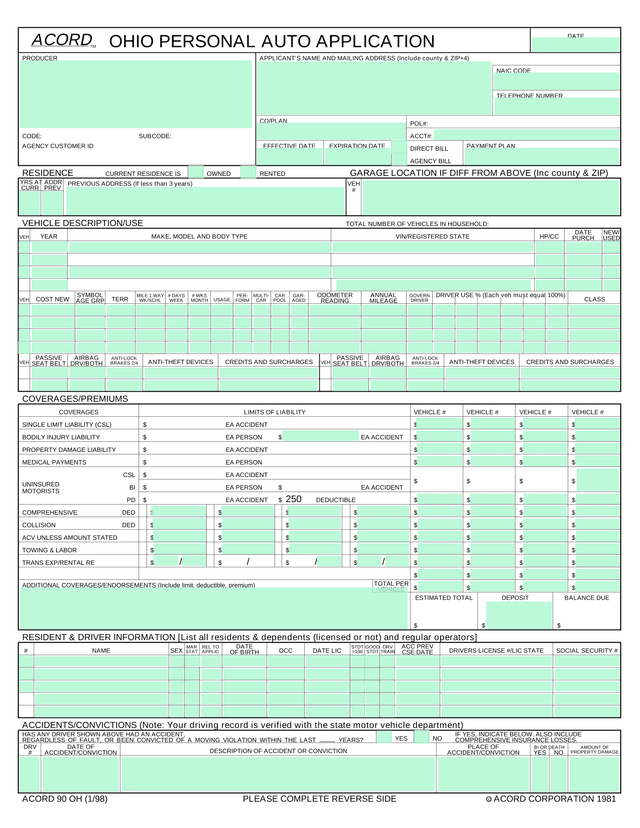 Flood Insurance Application (NFIP Page 1) screenshot