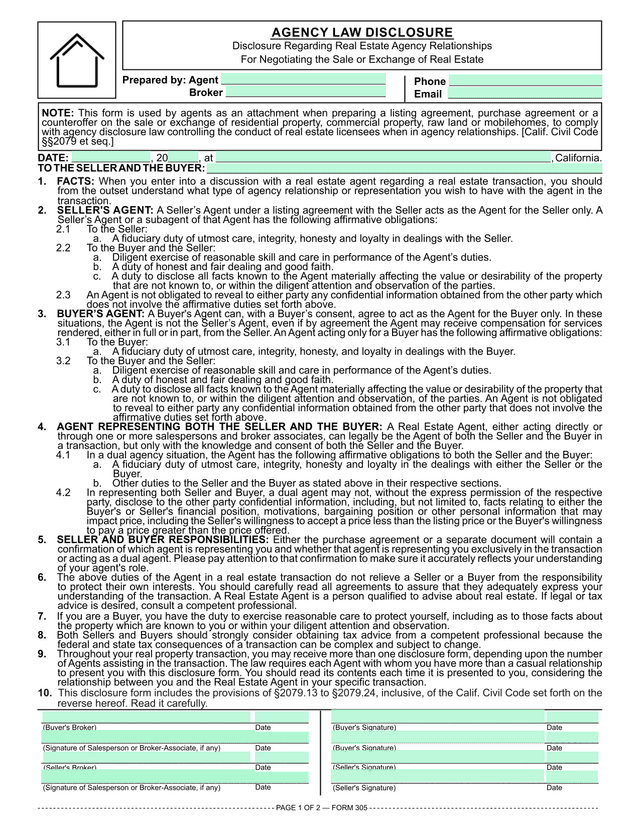 Transfer Fee Disclosure Statement (RPI 304) screenshot