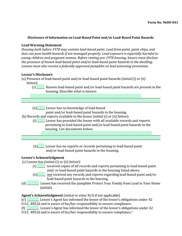Agency Law Disclosure (RPI 305) screenshot