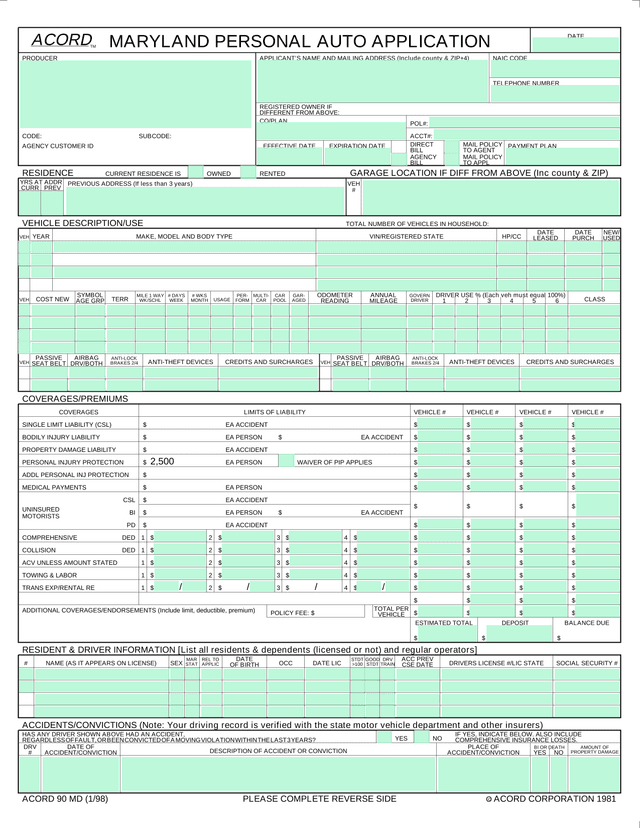 Flood Insurance Application (NFIP Page 1) screenshot