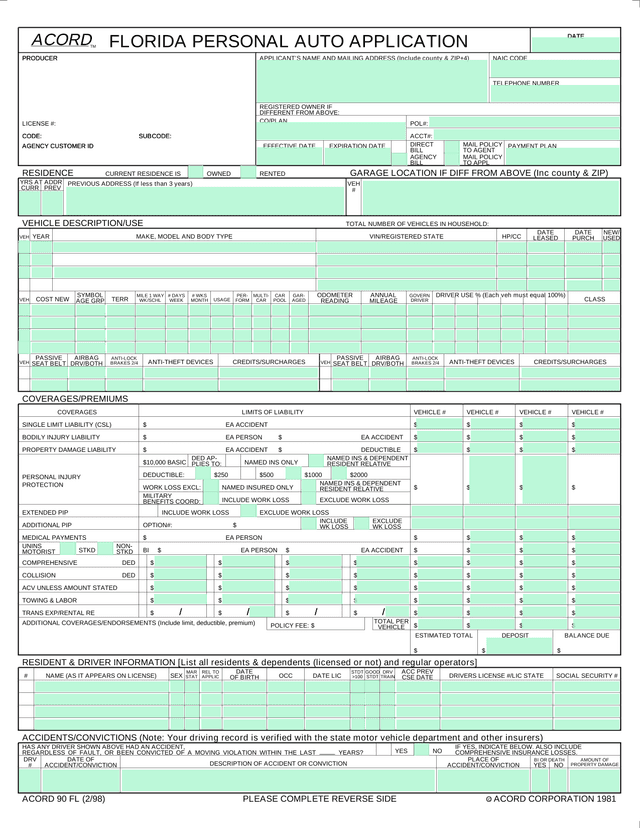 Flood Insurance Application (NFIP Page 1) screenshot