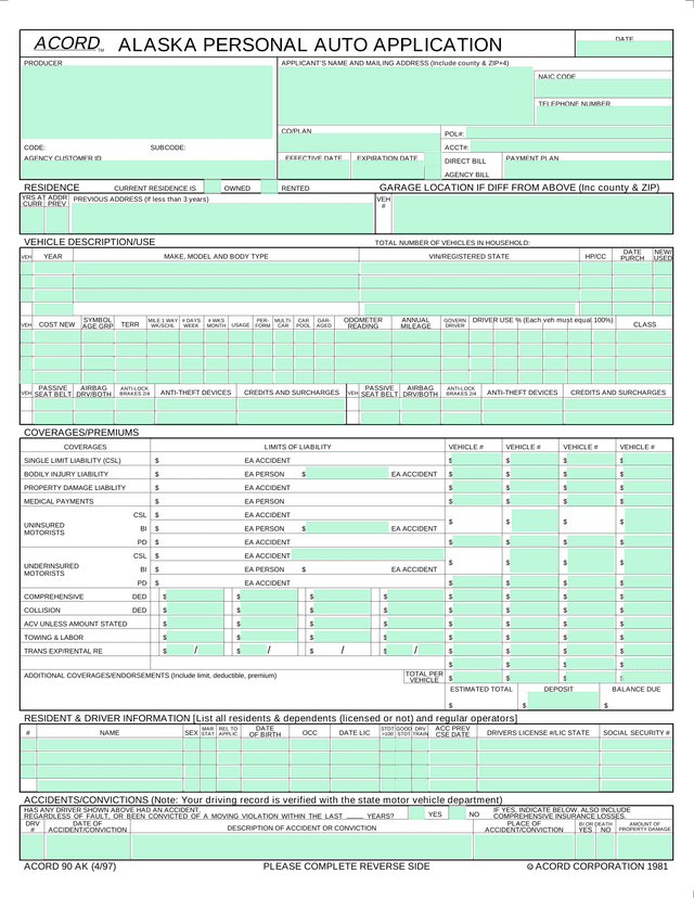 Flood Insurance Application (NFIP Page 1) screenshot