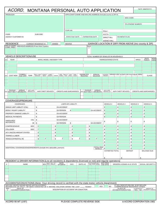 Flood Insurance Application (NFIP Page 1) screenshot