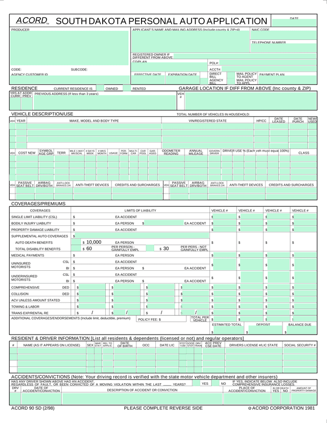 Flood Insurance Application (NFIP Page 1) screenshot