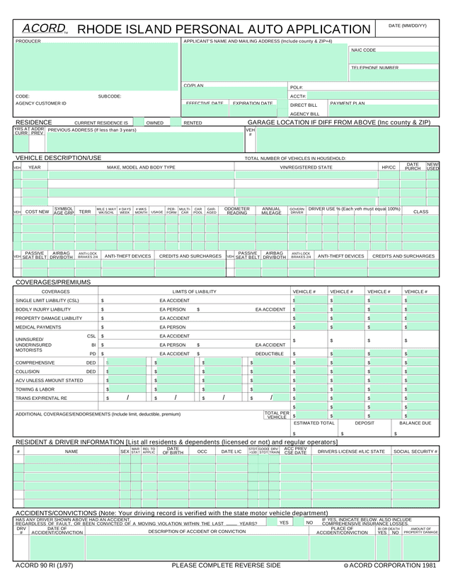 Flood Insurance Application (NFIP Page 1) screenshot