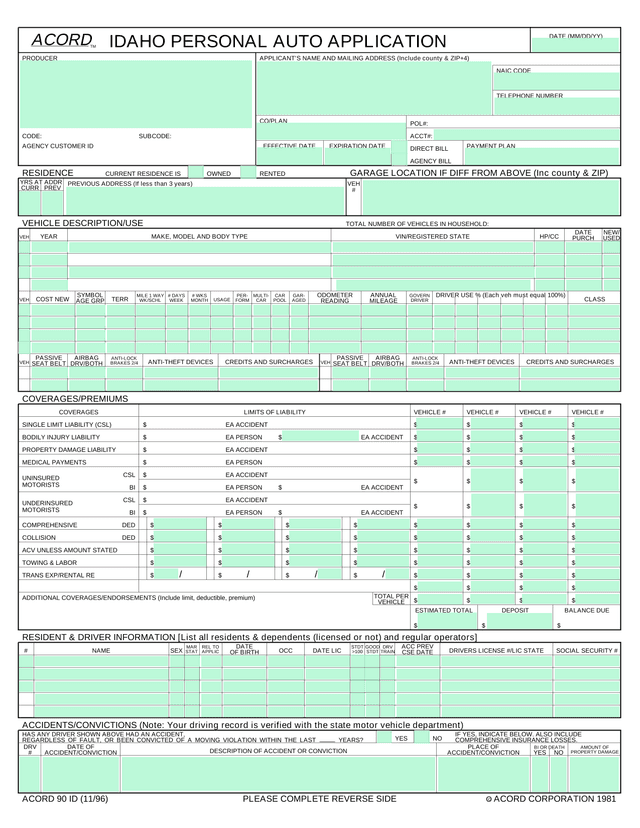 Flood Insurance Application (NFIP Page 1) screenshot