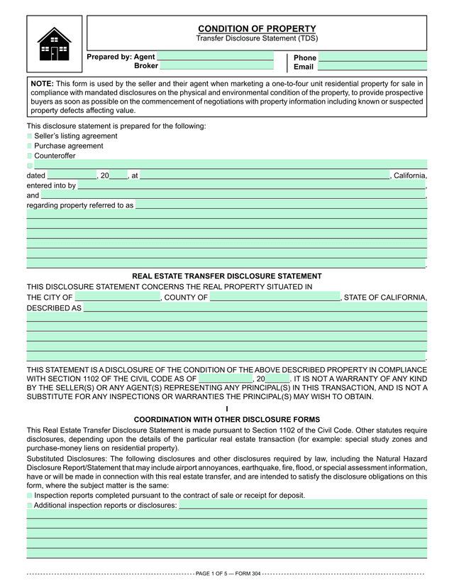 Agency Law Disclosure (RPI 305) screenshot