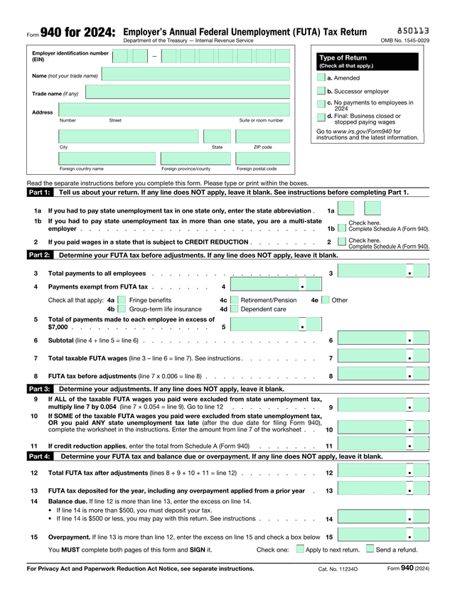 EmployerS Quarterly Federal Tax Return (Form 941) screenshot
