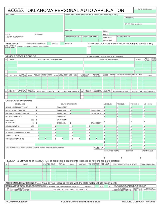 Flood Insurance Application (NFIP Page 1) screenshot