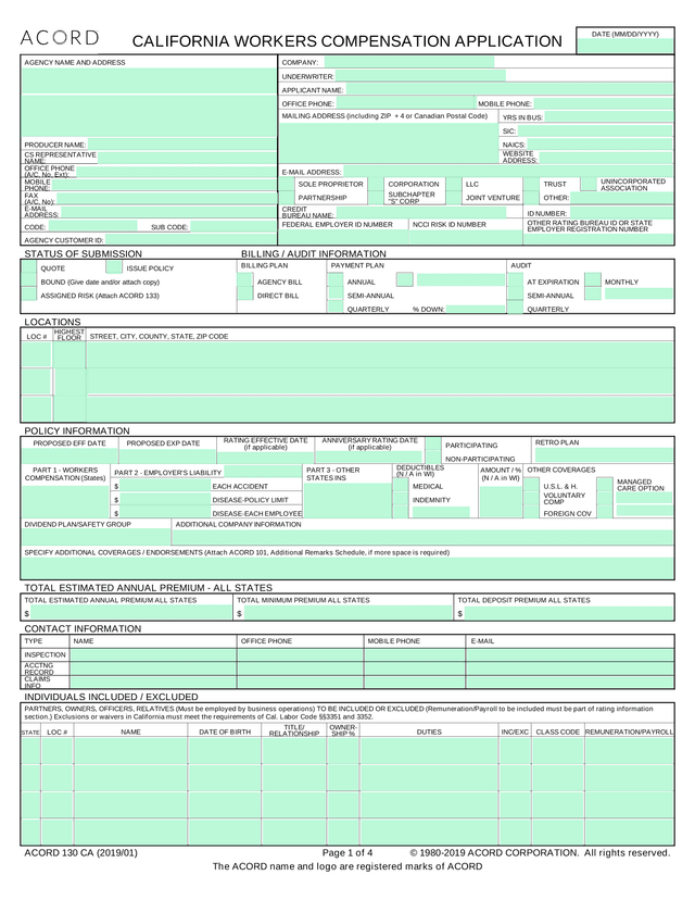 Acord 130 screenshot