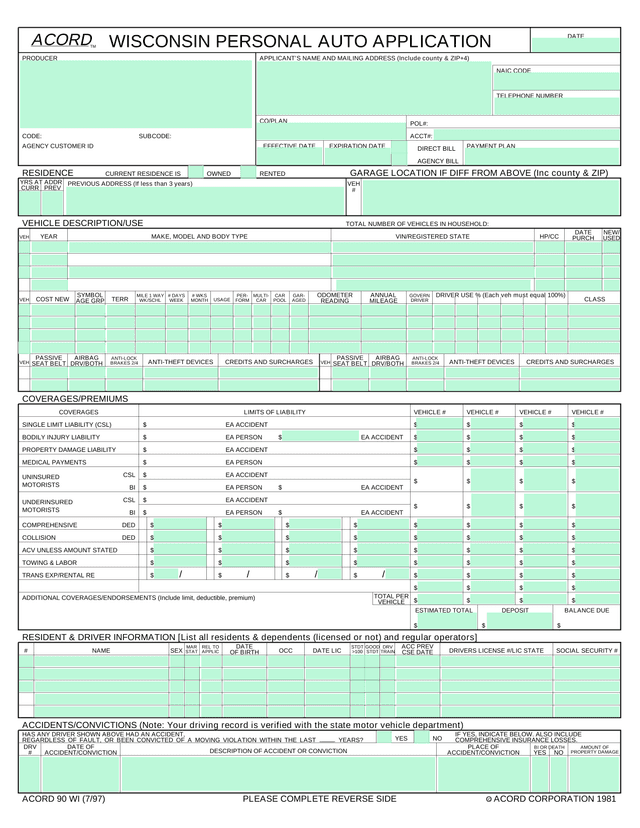 Flood Insurance Application (NFIP Page 1) screenshot