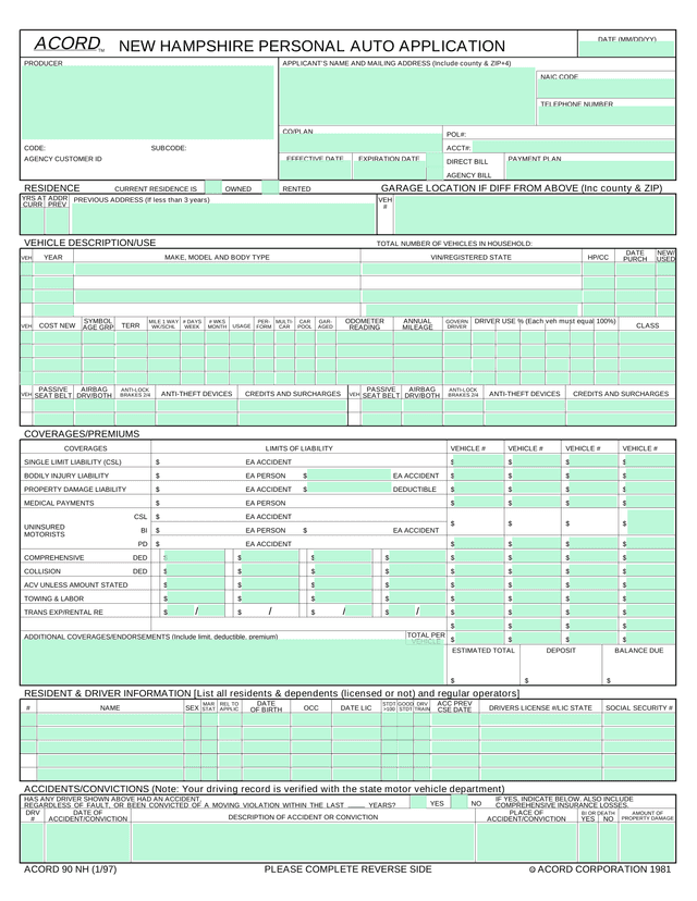 Flood Insurance Application (NFIP Page 1) screenshot
