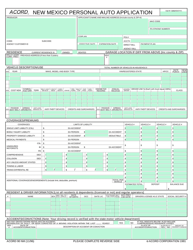 Flood Insurance Application (NFIP Page 1) screenshot