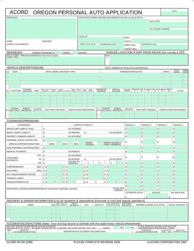 Flood Insurance Application (NFIP Page 1) screenshot