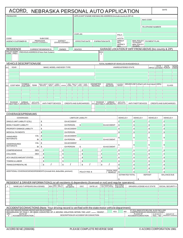 Flood Insurance Application (NFIP Page 1) screenshot