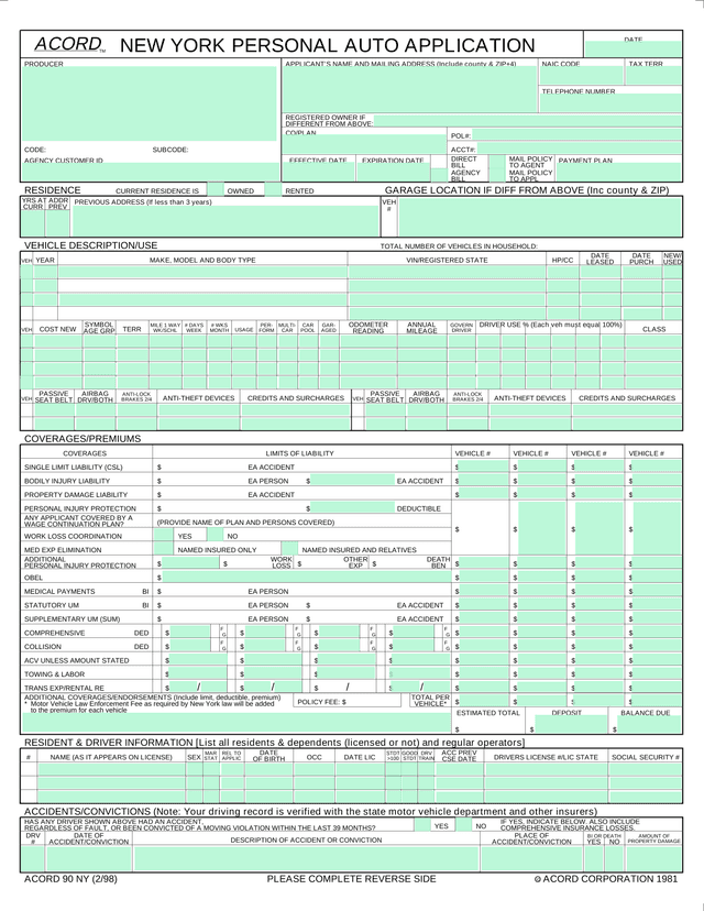 Flood Insurance Application (NFIP Page 1) screenshot