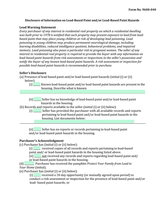 Agency Law Disclosure (RPI 305) screenshot