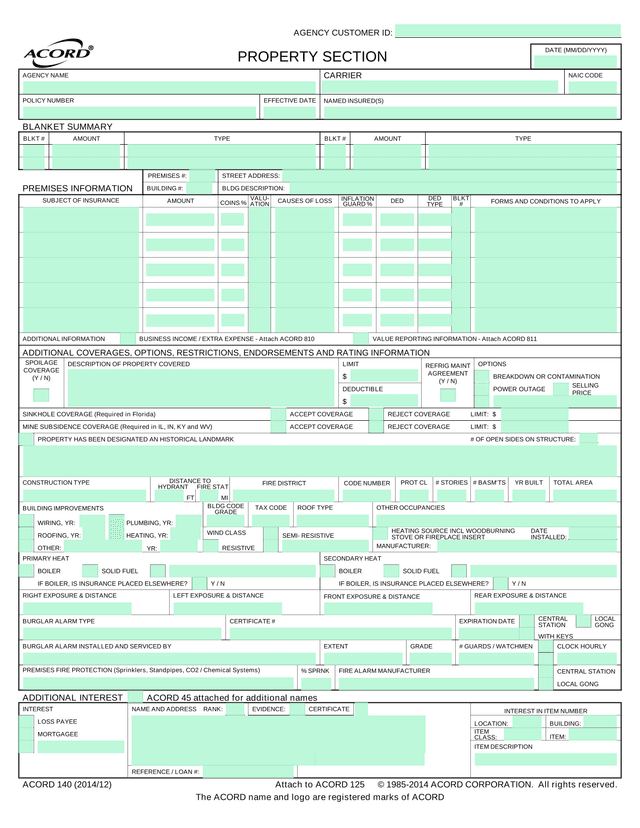 Acord 25 Certificate of Insurance screenshot