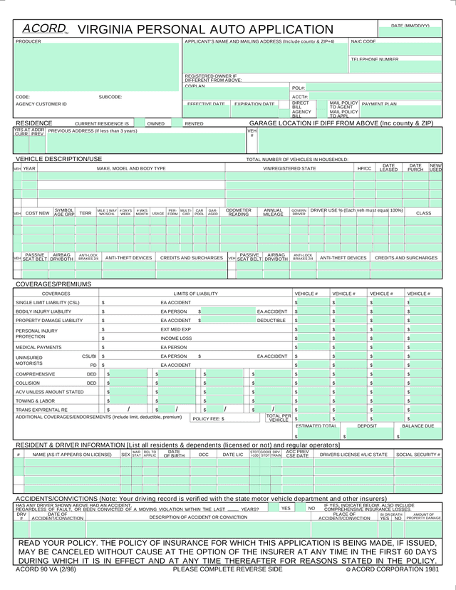 Flood Insurance Application (NFIP Page 1) screenshot