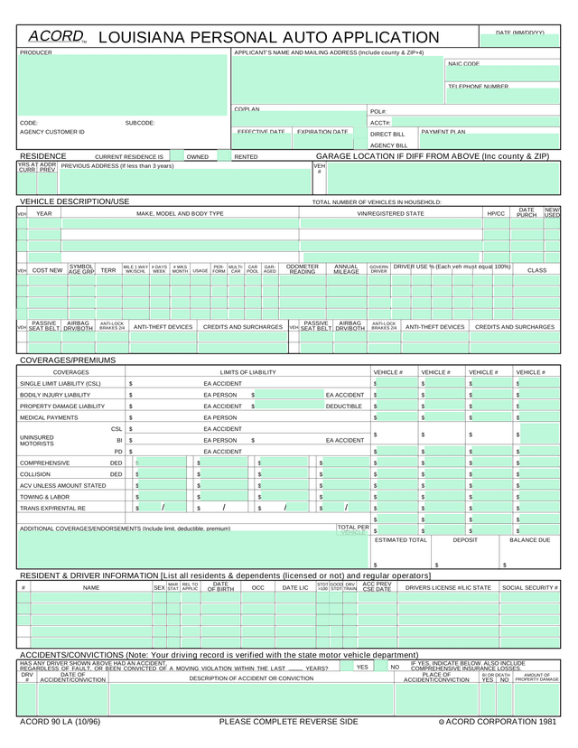 Flood Insurance Application (NFIP Page 1) screenshot