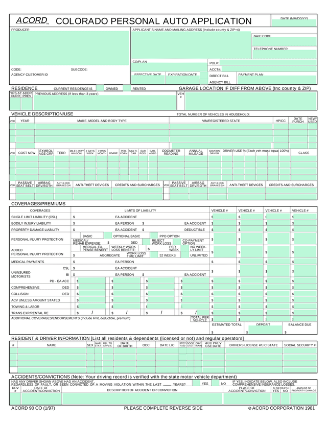 Flood Insurance Application (NFIP Page 1) screenshot