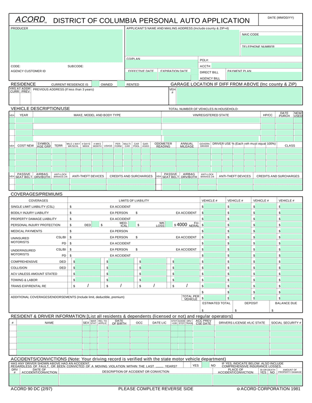 Flood Insurance Application (NFIP Page 1) screenshot