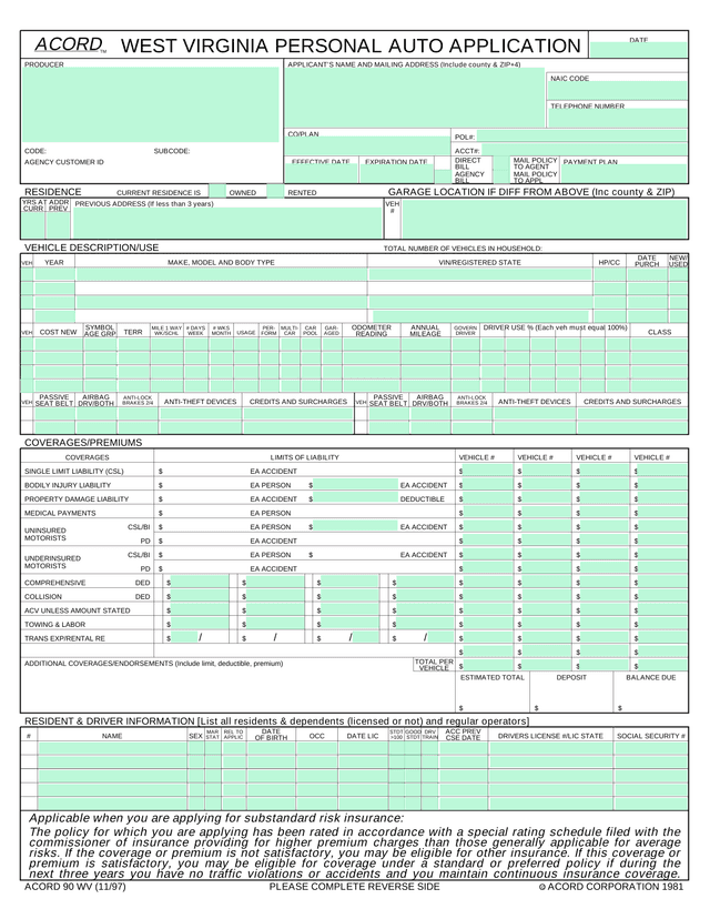 Flood Insurance Application (NFIP Page 1) screenshot
