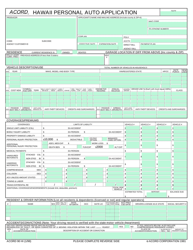 Flood Insurance Application (NFIP Page 1) screenshot