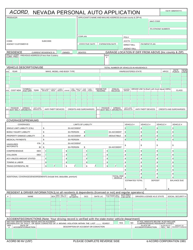 Flood Insurance Application (NFIP Page 1) screenshot