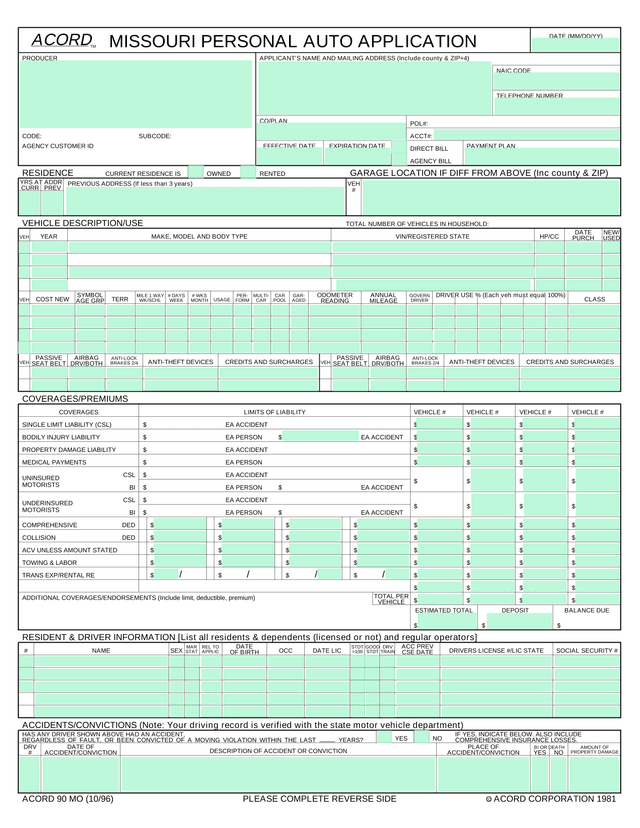 Flood Insurance Application (NFIP Page 1) screenshot